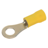 TE-4.403-E - Terminal Olhal 5mm Amarelo para fio 4,0 à 6,0mm² (Estanhado) - Emb. 100pç