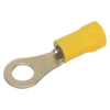 TE-4.405-E - Terminal Olhal 8mm Amarelo para fio 4,0 à 6,0mm² (Estanhado) - Emb. 100pç