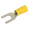 TE-4.428-E/10 - Terminal Garfo 5mm Amarelo para fio 4,0 à 6,0mm² (Estanhado) - Emb. 10pç